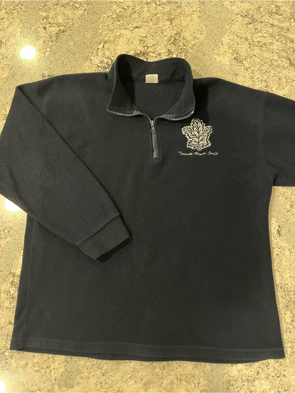 Vintage Navy Blue Toronto Maple Leafs Quarter Zip Fleece Sweater